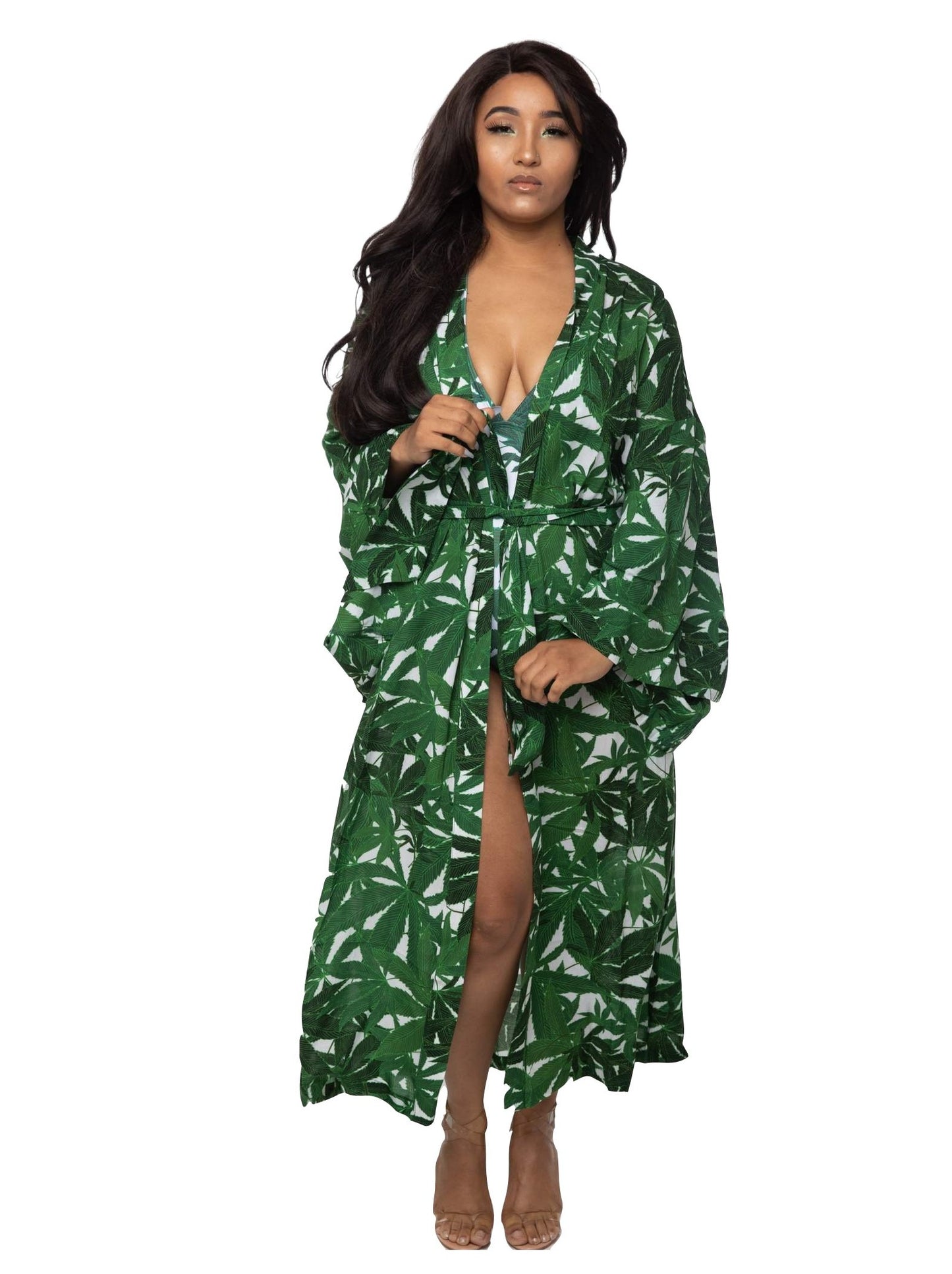 Green Goddess Kimono Style Wrap